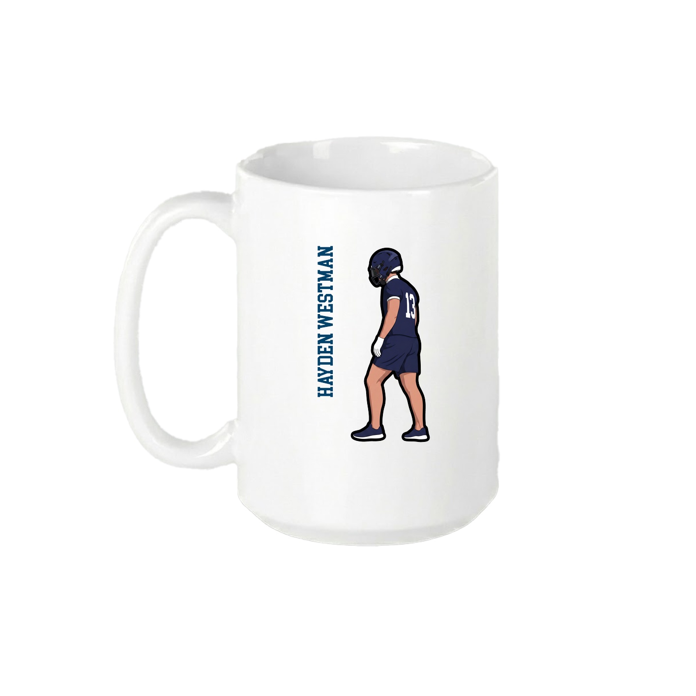 15oz Coffee Mug — Name Vertical in White