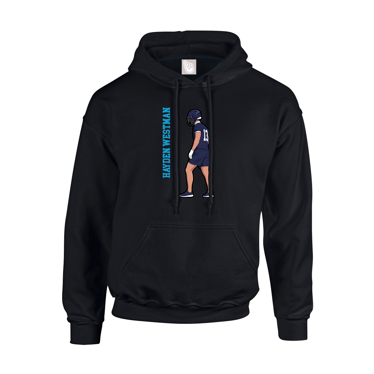 Hoodie — Name Vertical in Black
