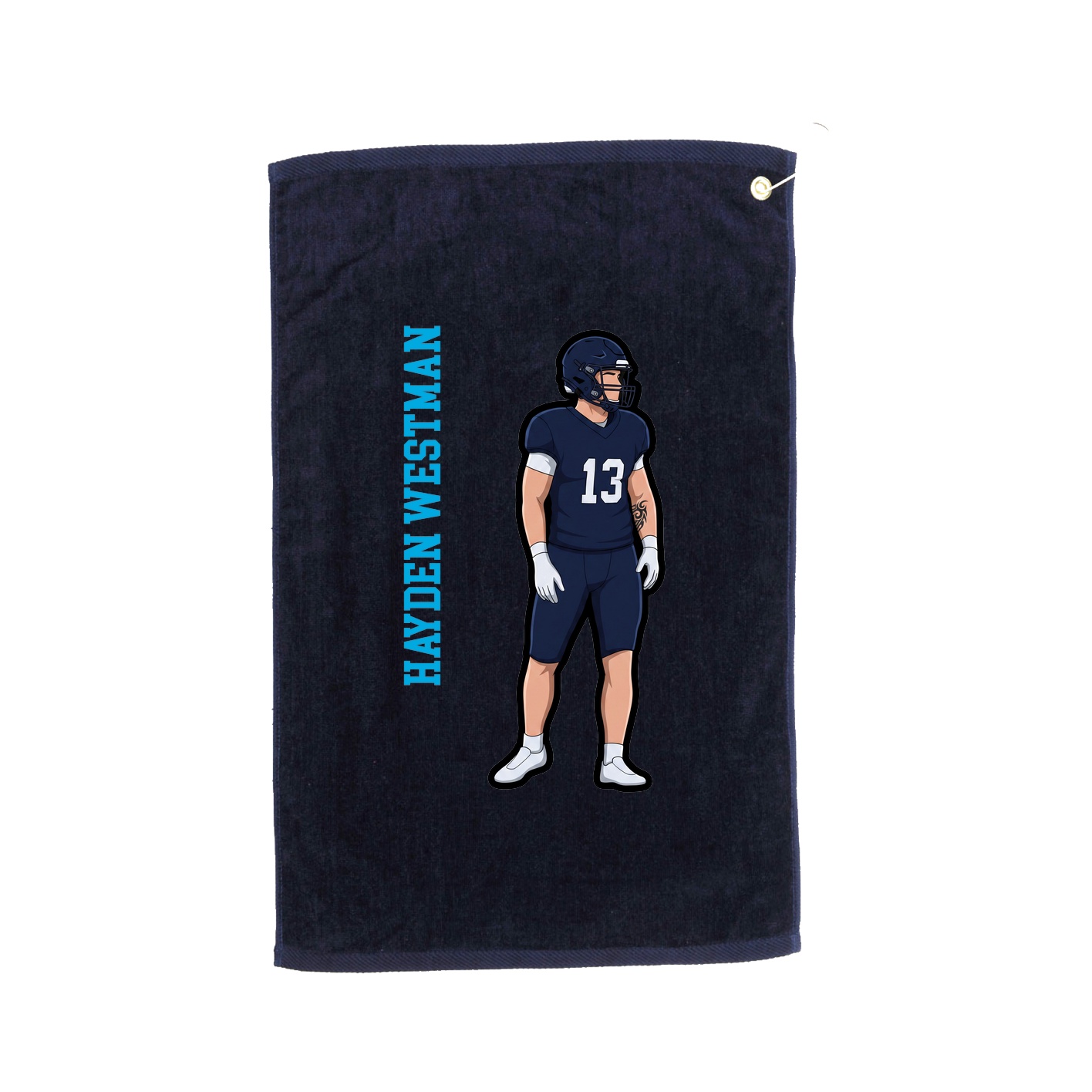 Golf Towel — Name Vertical in Navy