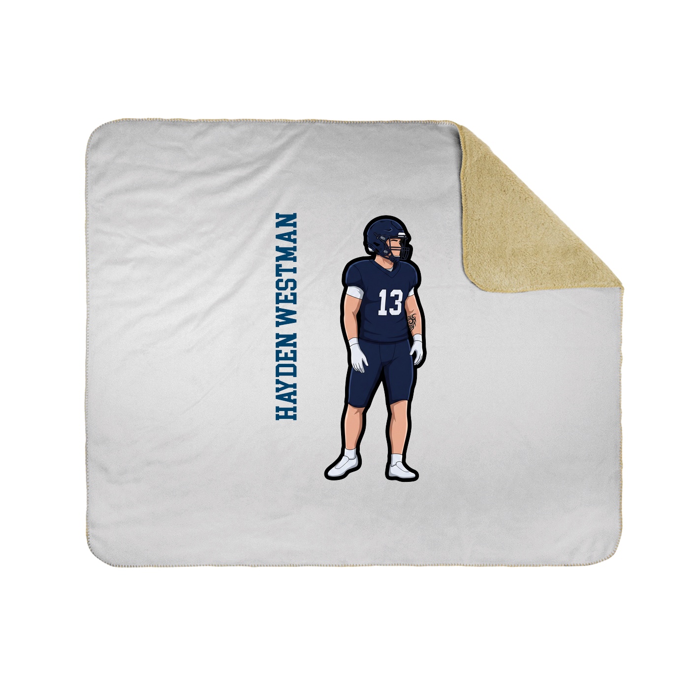 Throw Blanket — Name Vertical in White