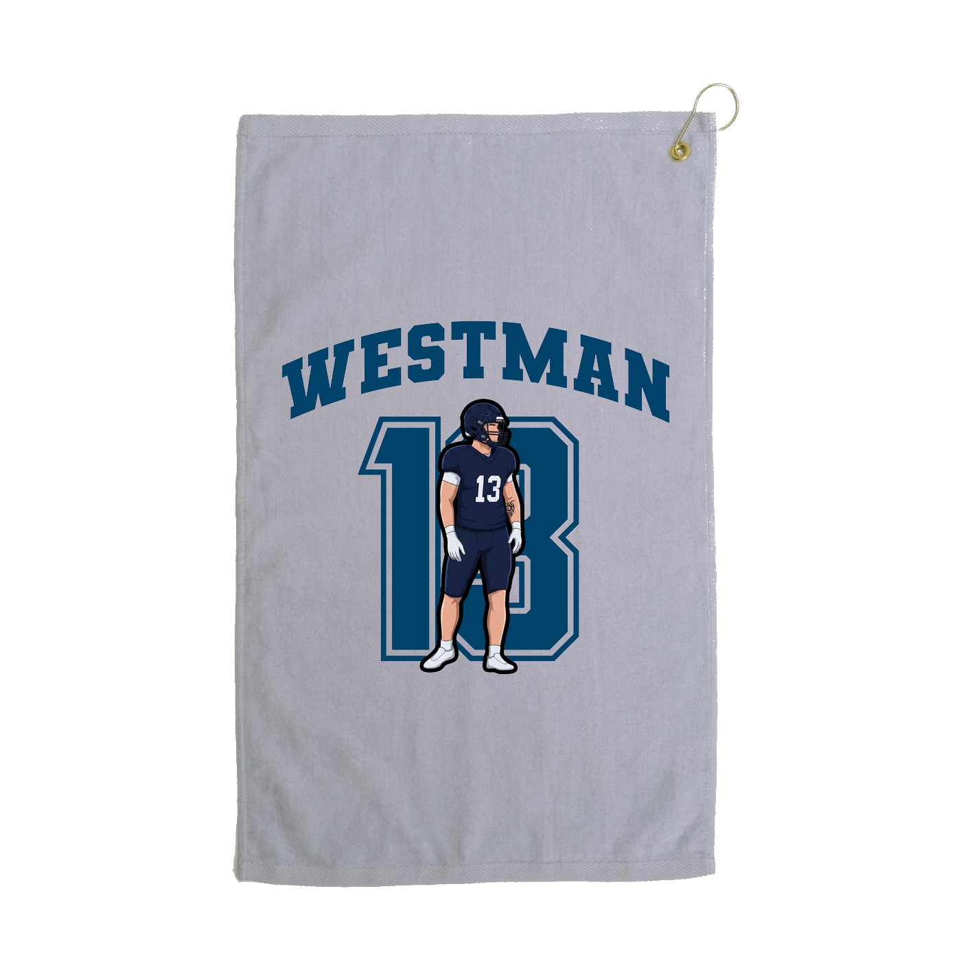 Golf Towel — Number in Grey