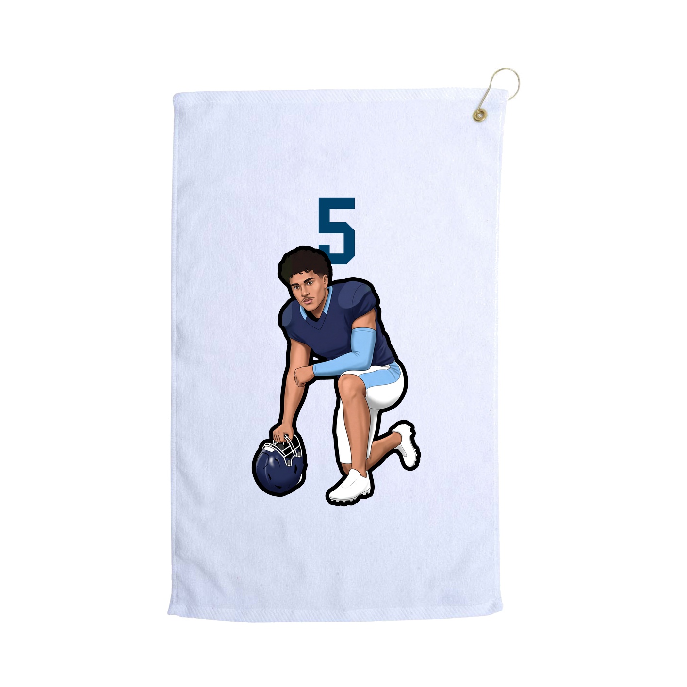 Golf Towel — Number Top in White