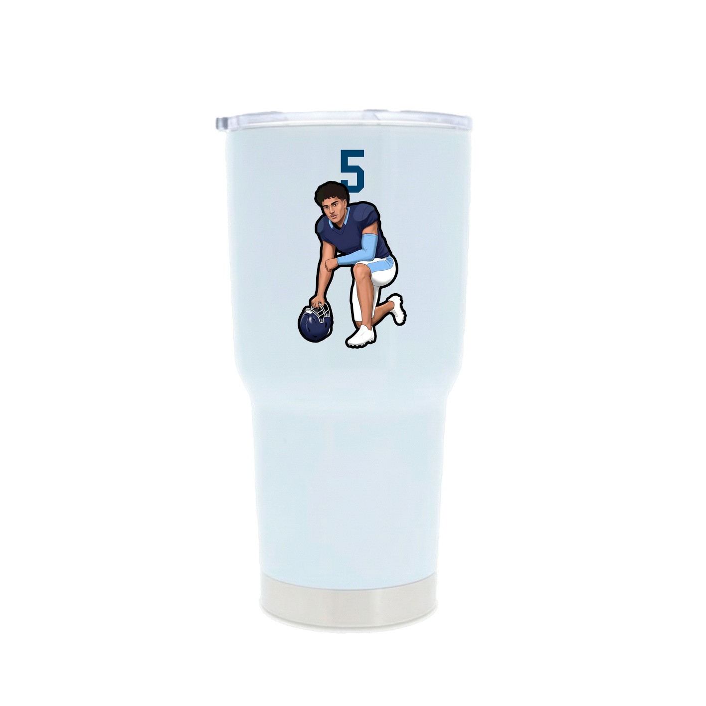 30oz Stainless Steel Tumbler — Number Top in White