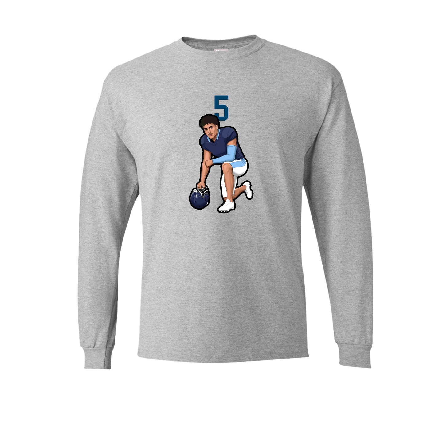 Long Sleeve Tee — Number Top in Grey