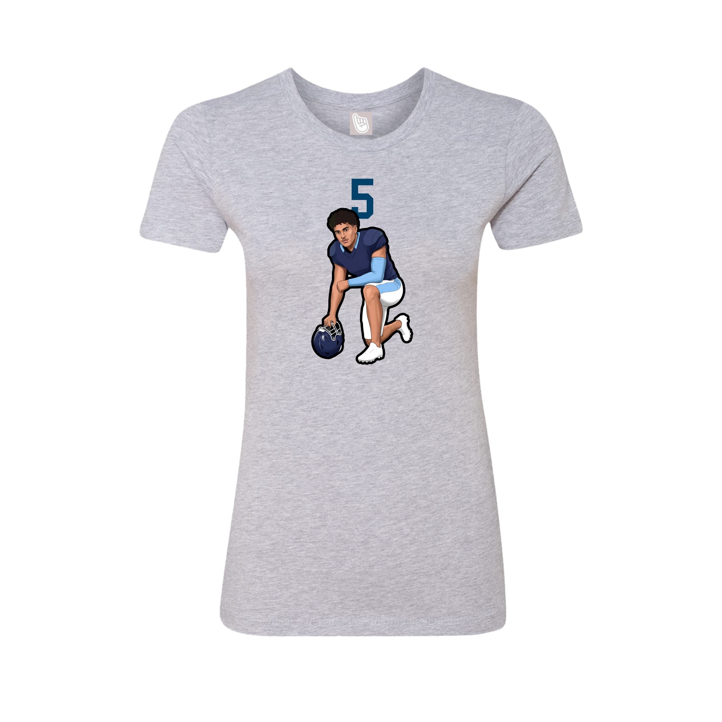 Fitted Women's Tee — Number Top in Grey