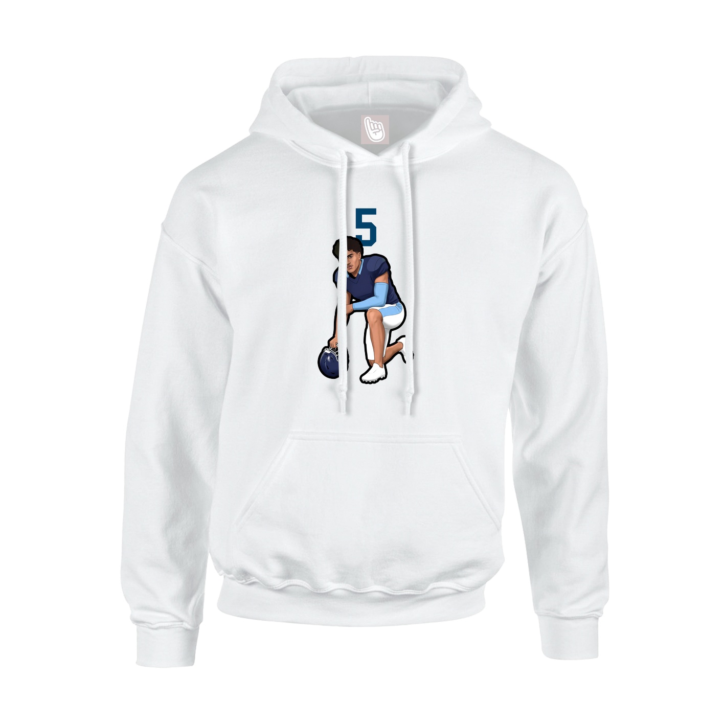 Hoodie — Number Top in White