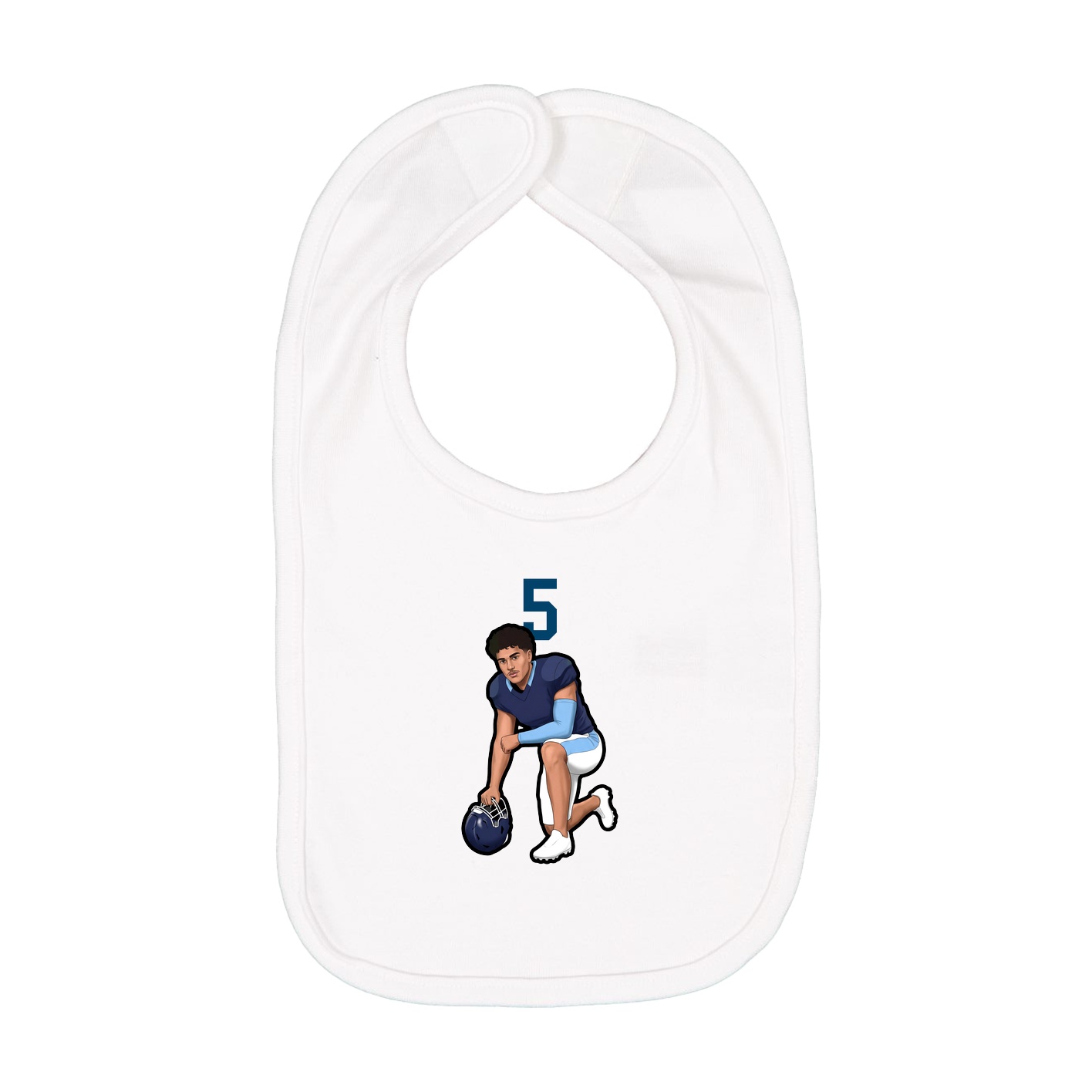 Infant Bib — Number Top in White