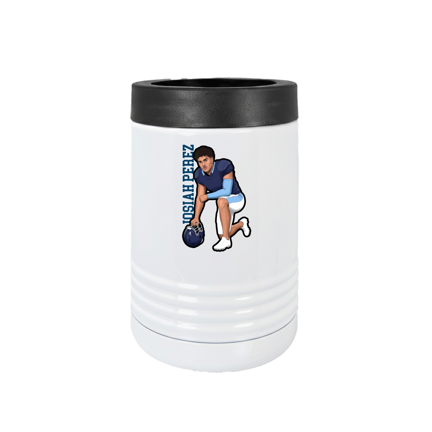Beverage Holder — Name Vertical in White