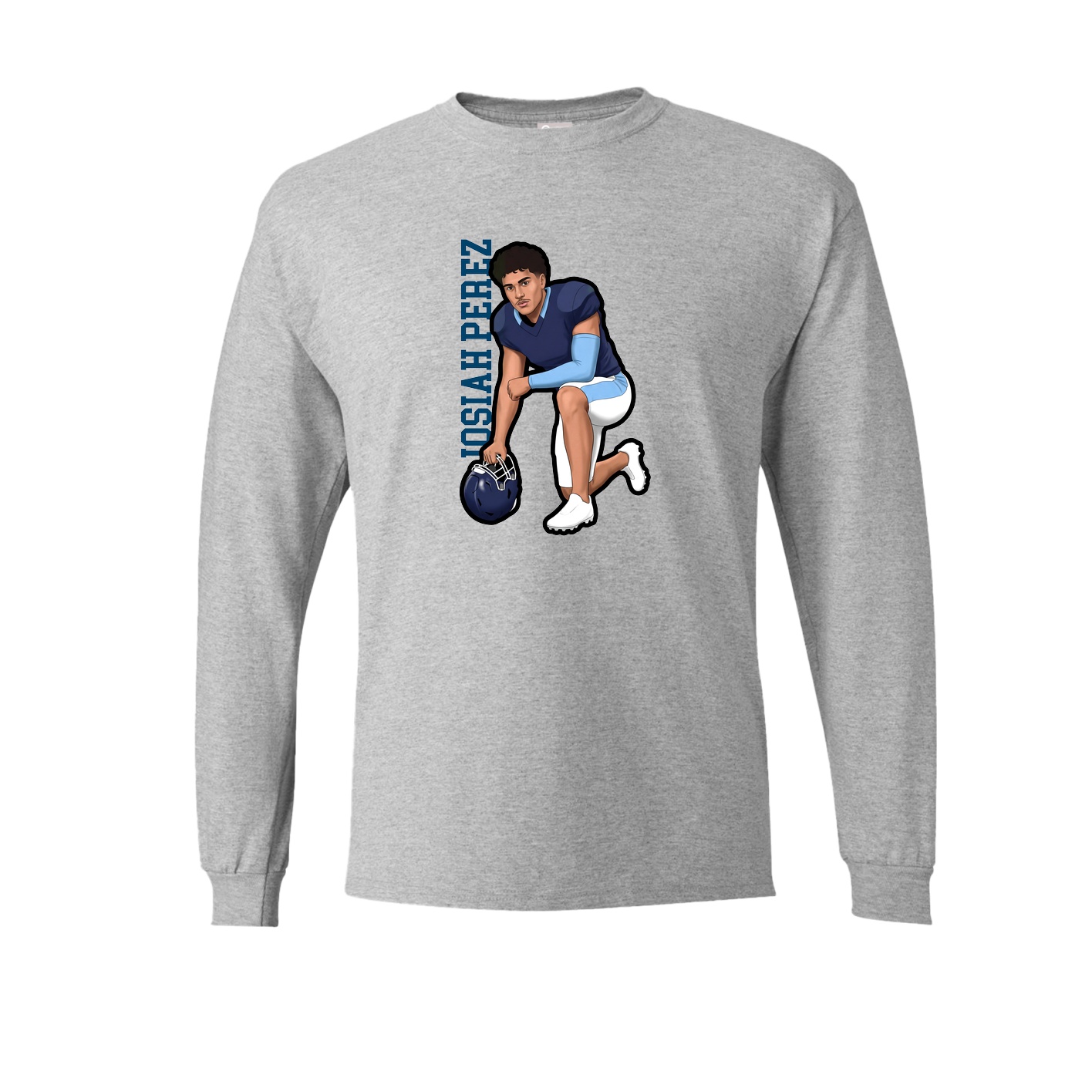 Long Sleeve Tee — Name Vertical in Grey