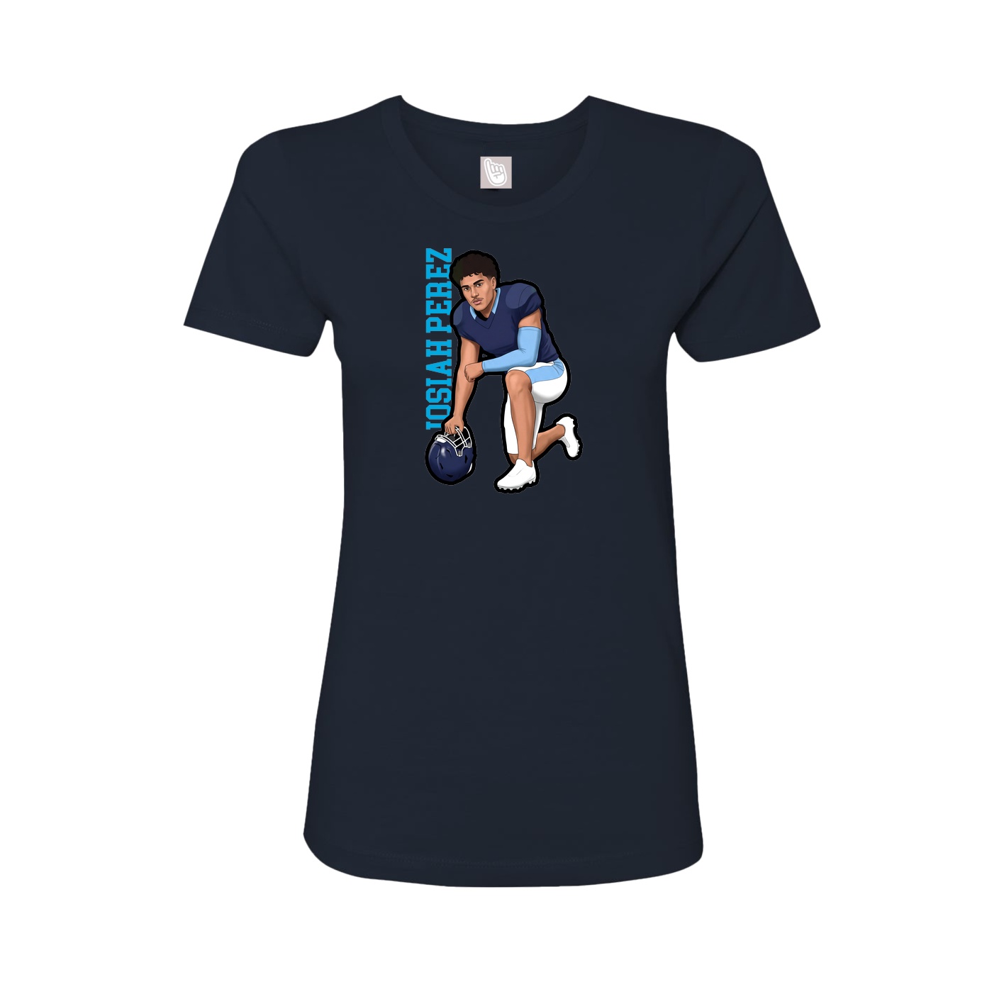 Fitted Women's Tee — Name Vertical in Navy