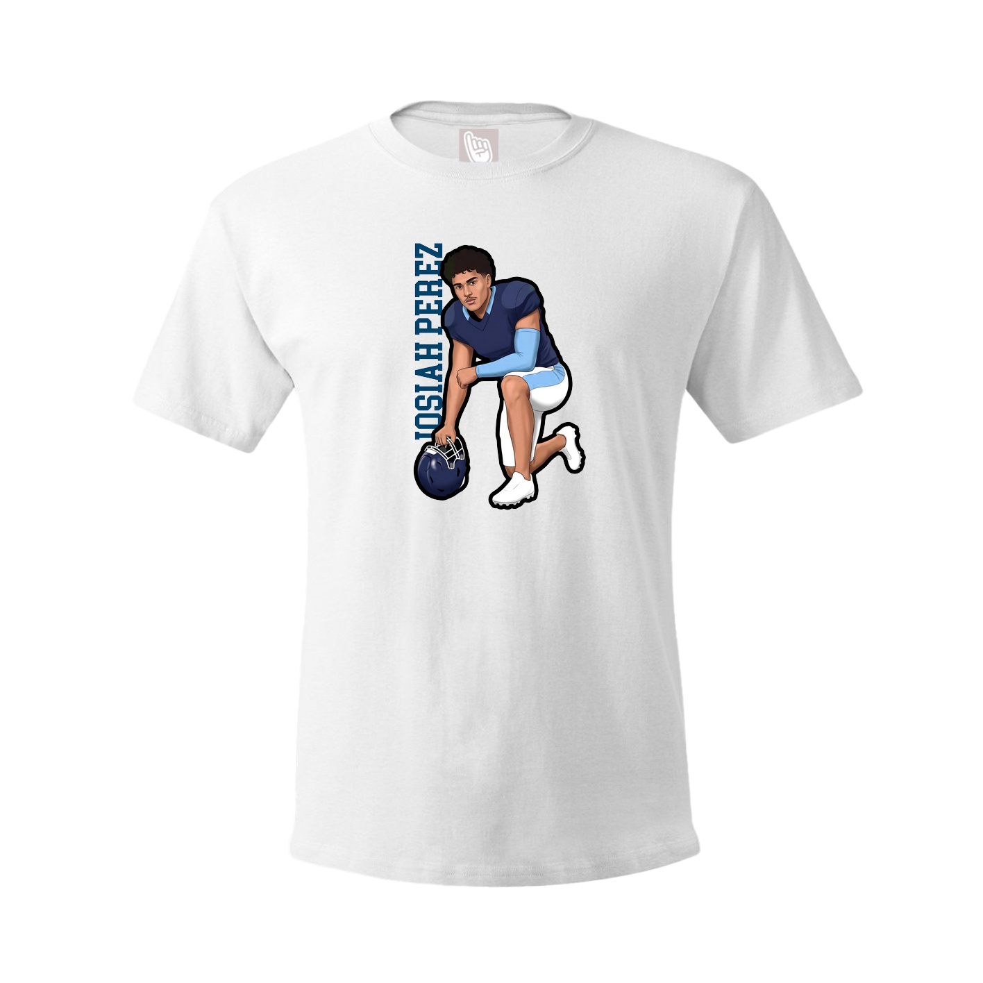 Youth Tee — Name Vertical in White