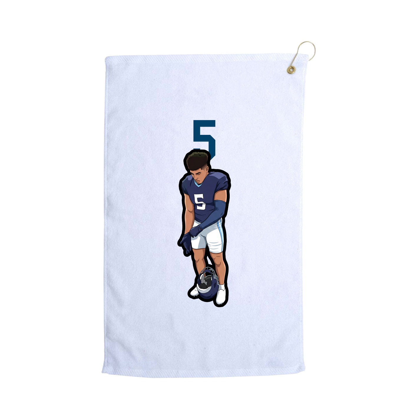 Golf Towel — Number Top in White