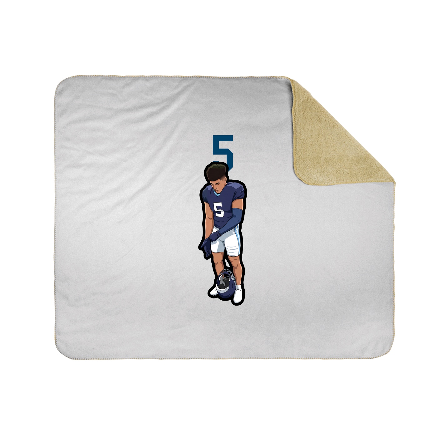 Throw Blanket — Number Top in White