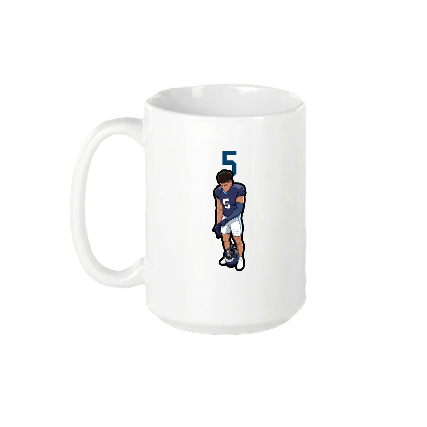 15oz Coffee Mug — Number Top in White