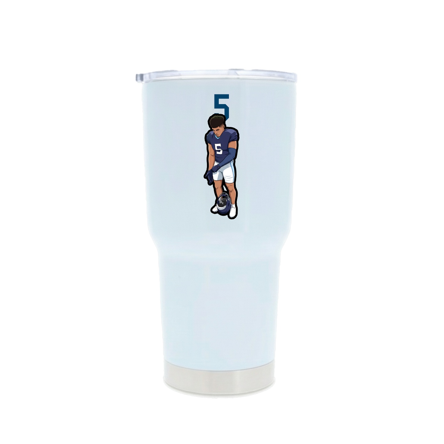 30oz Stainless Steel Tumbler — Number Top in White
