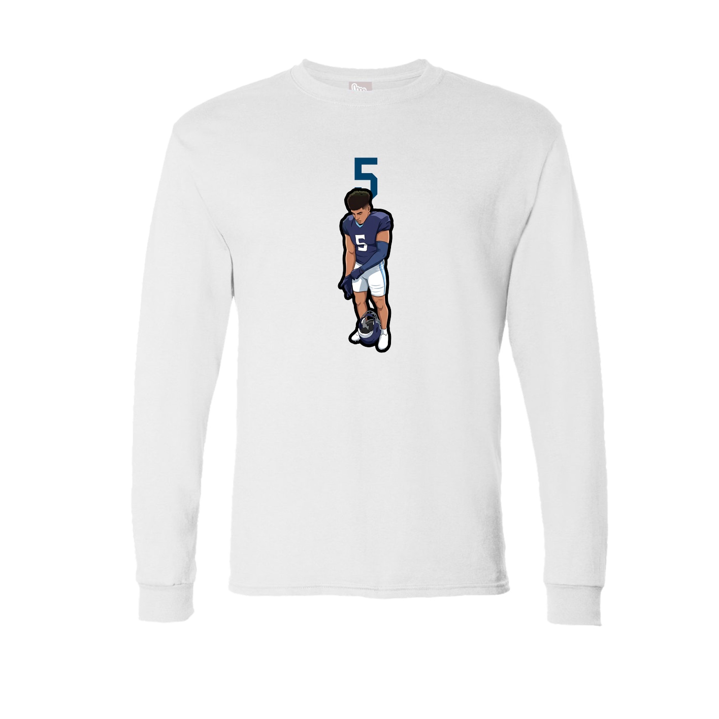 Long Sleeve Tee — Number Top in White