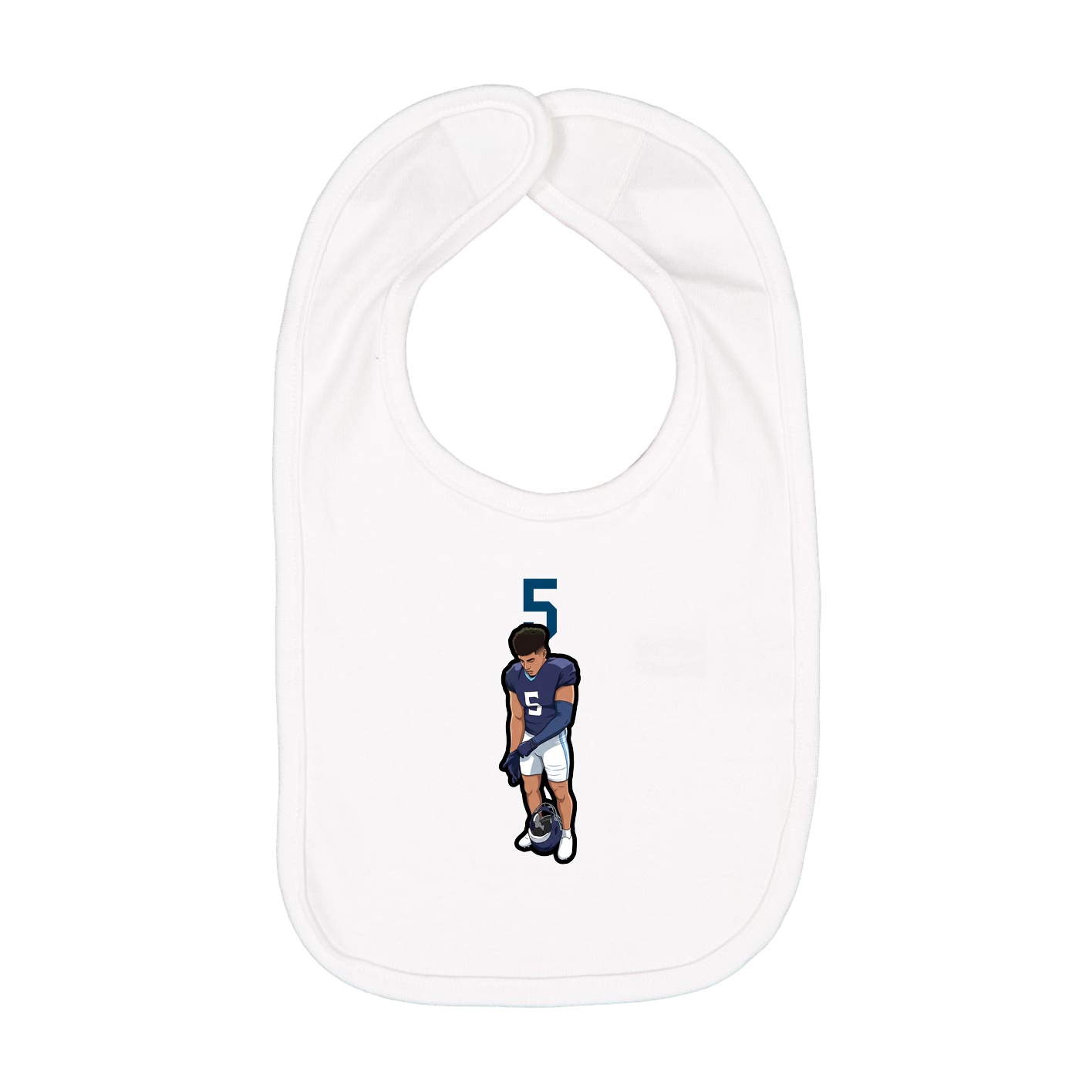 Infant Bib — Number Top in White
