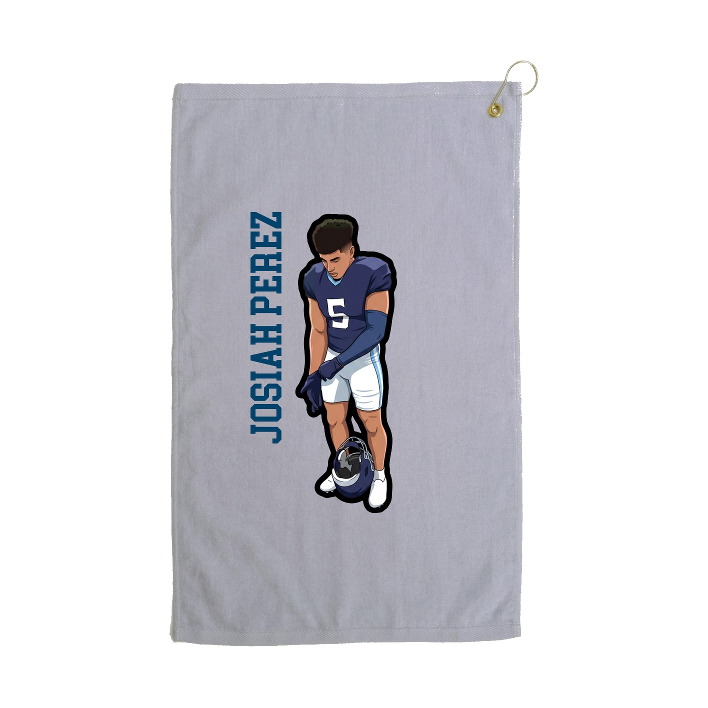 Golf Towel — Name Vertical in Grey