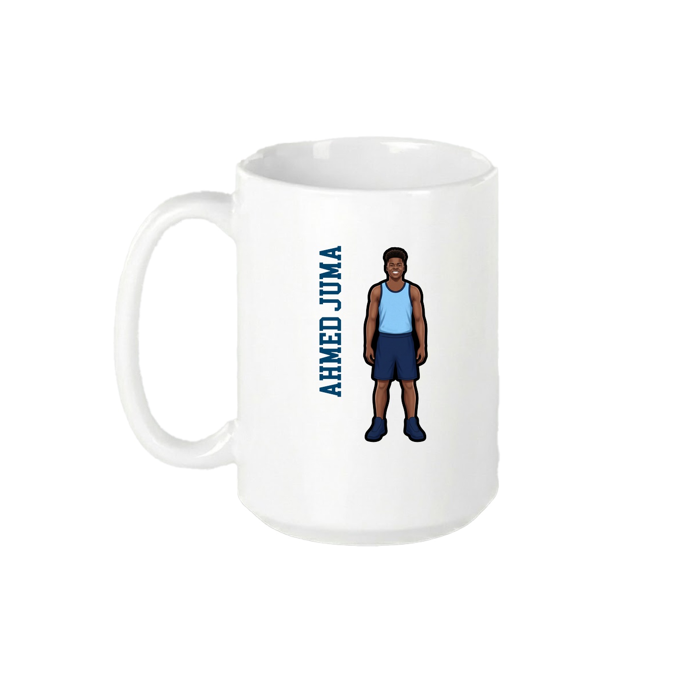 15oz Coffee Mug — Name Vertical in White