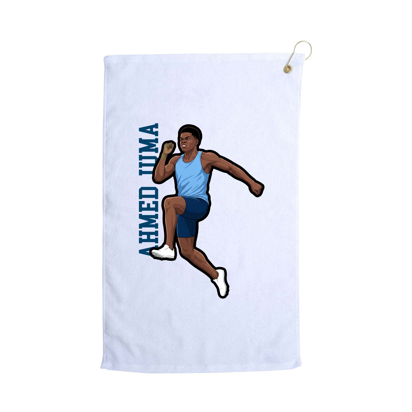 Golf Towel — Name Vertical in White