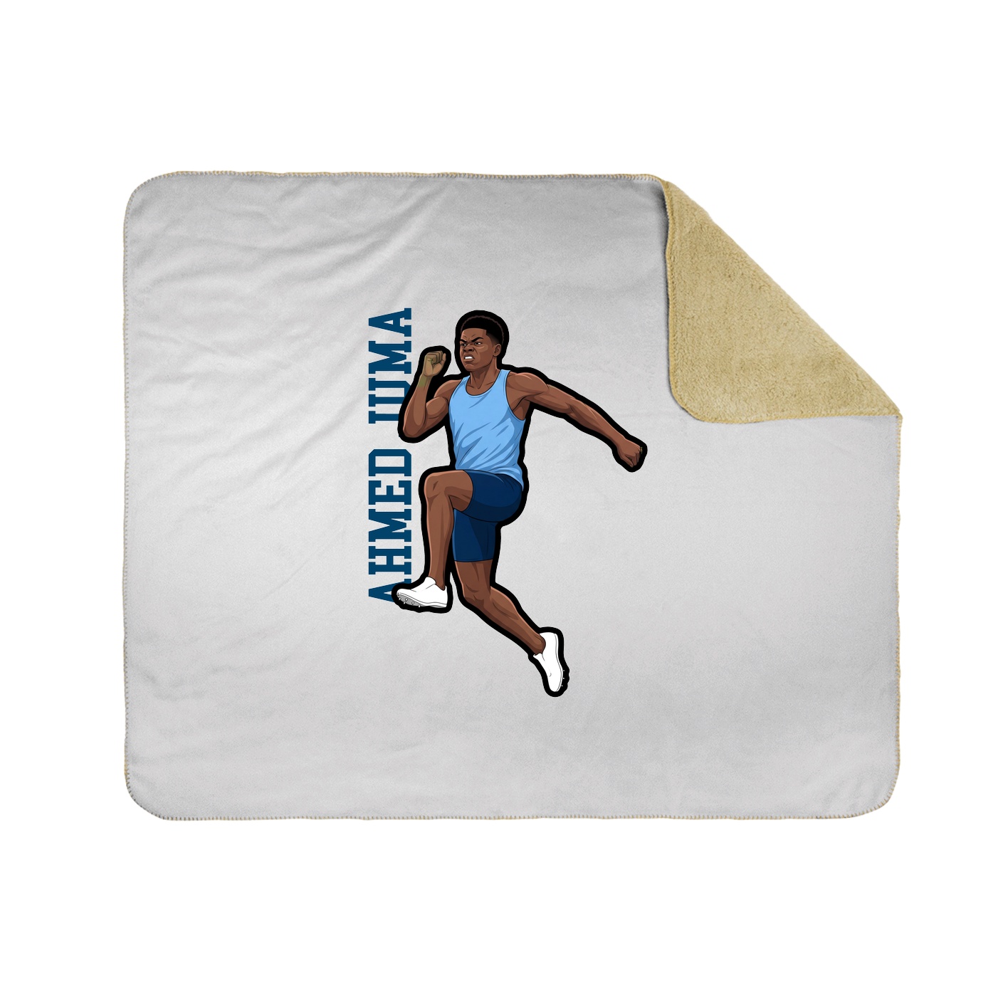 Throw Blanket — Name Vertical in White