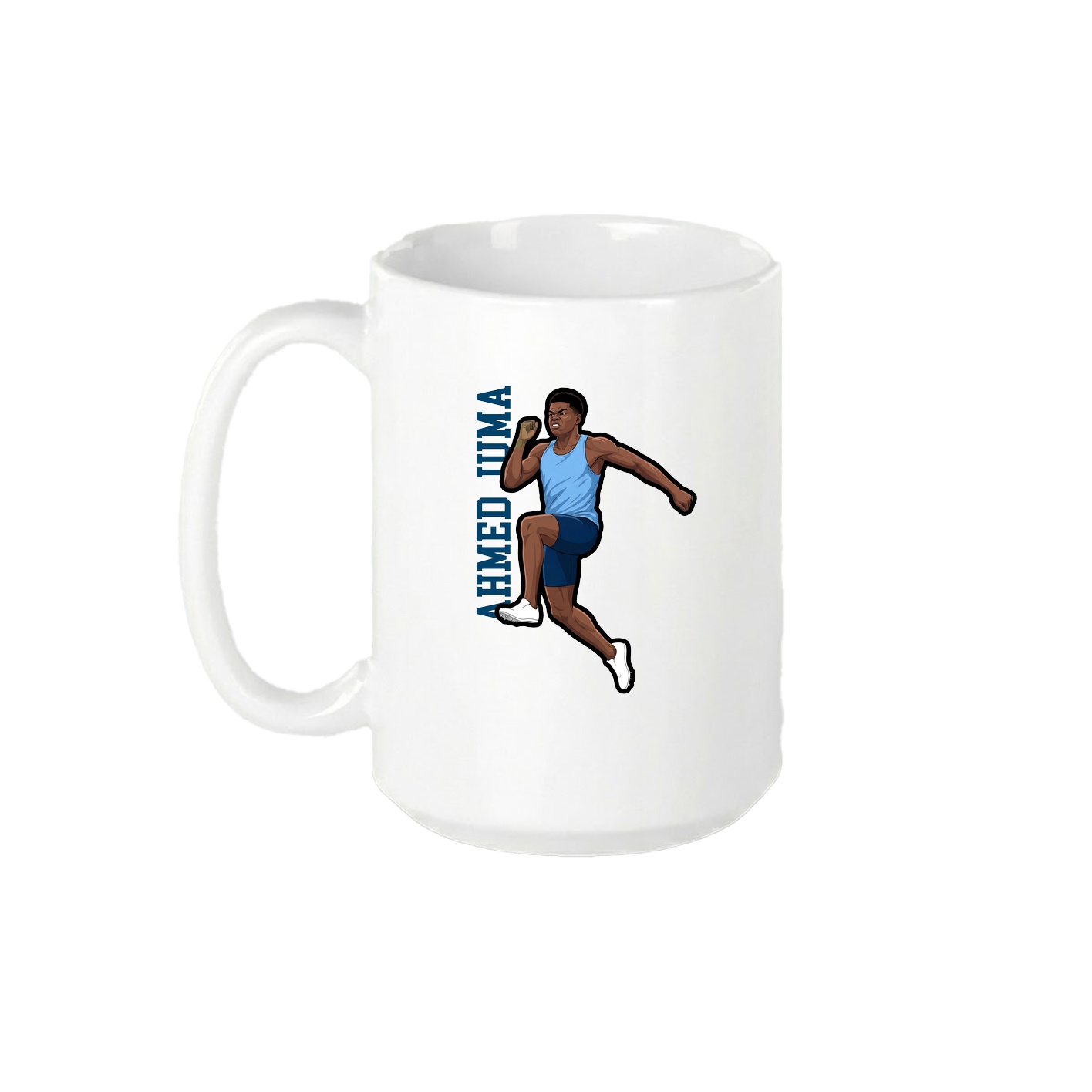 15oz Coffee Mug — Name Vertical in White