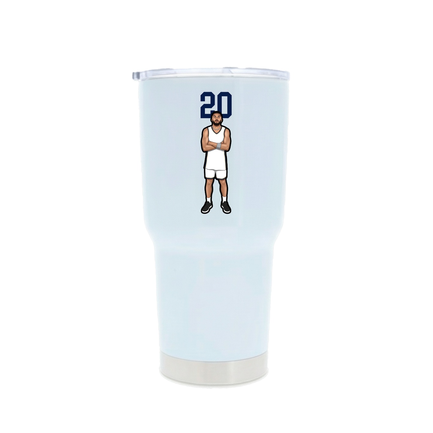 30oz Stainless Steel Tumbler — Number Top in White