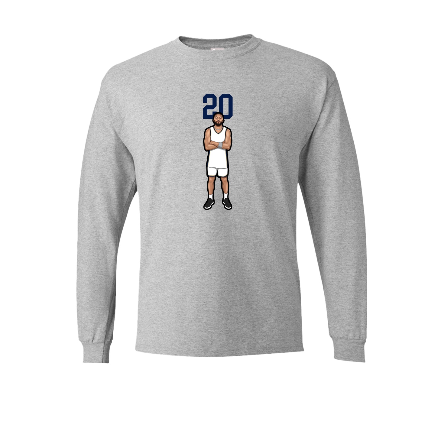 Long Sleeve Tee — Number Top in Grey