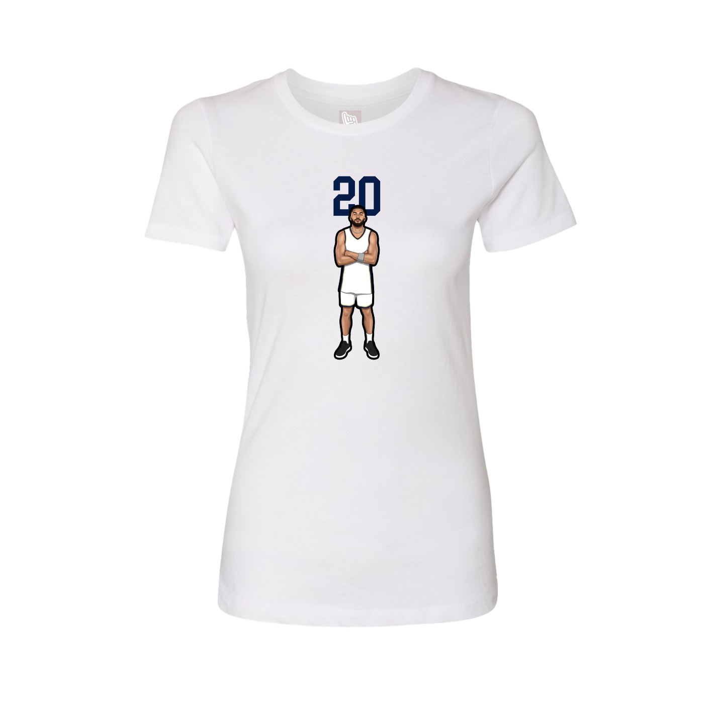 Fitted Women's Tee — Number Top in White