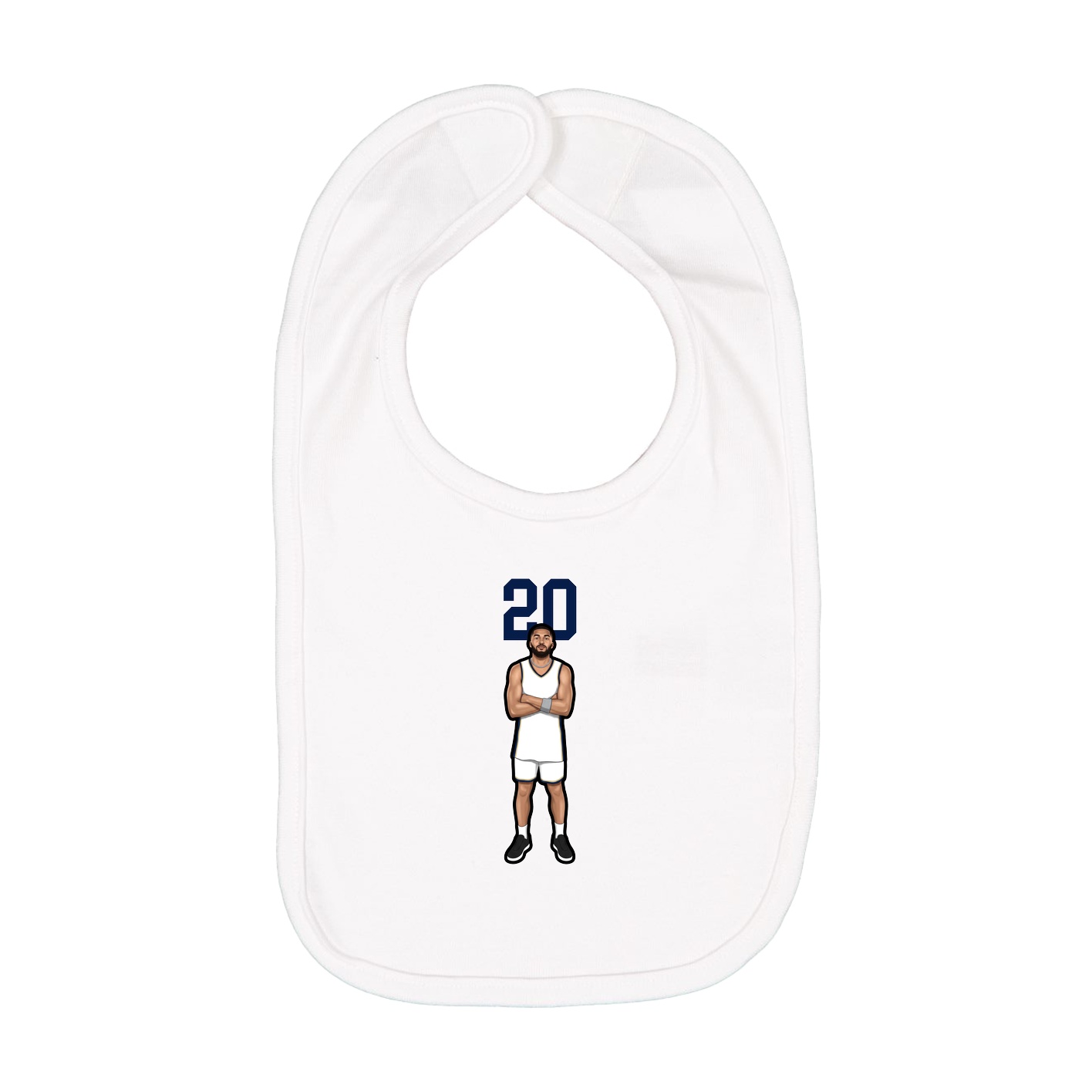 Infant Bib — Number Top in White