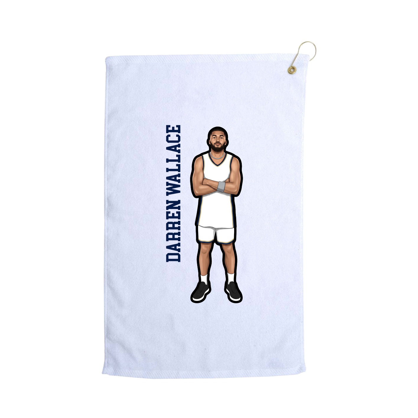Golf Towel — Name Vertical in White