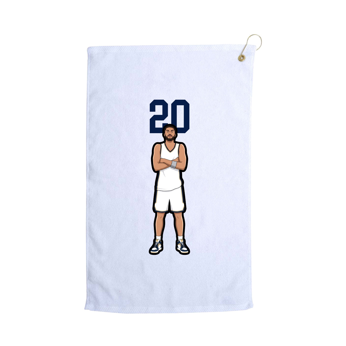 Golf Towel — Number Top in White