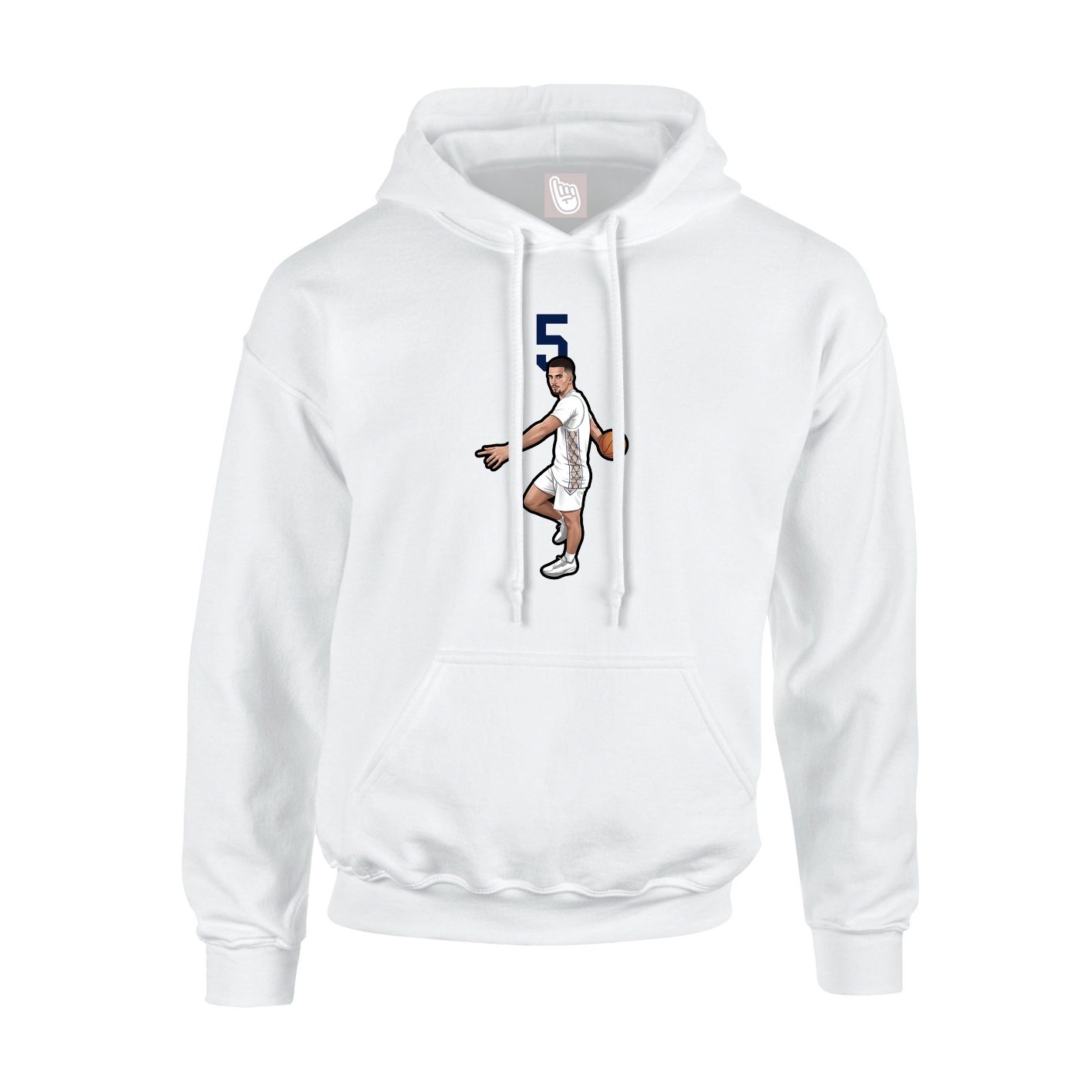 Hoodie — Number Top in White