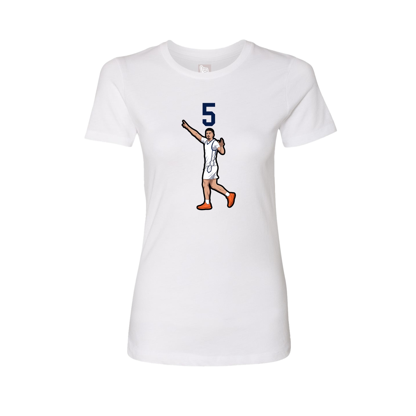 Fitted Women's Tee — Number Top in White