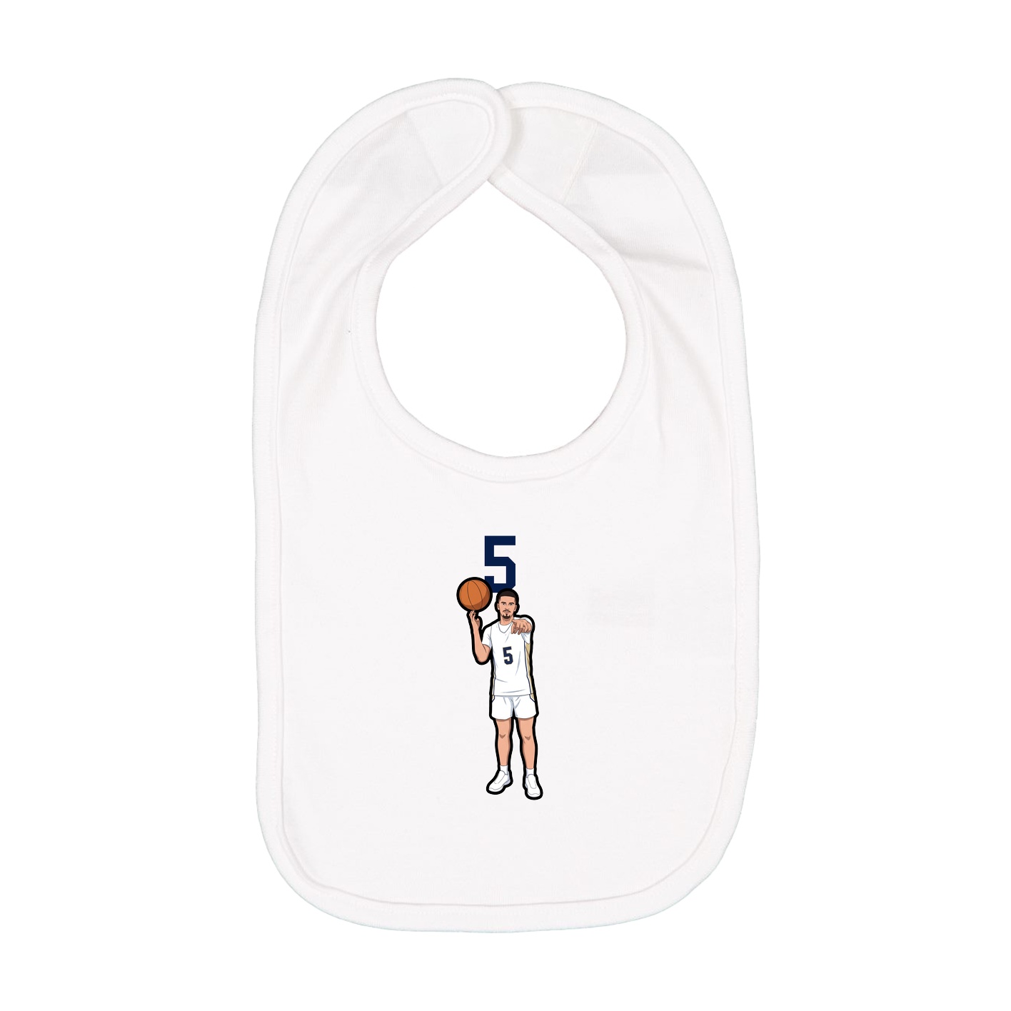 Infant Bib — Number Top in White