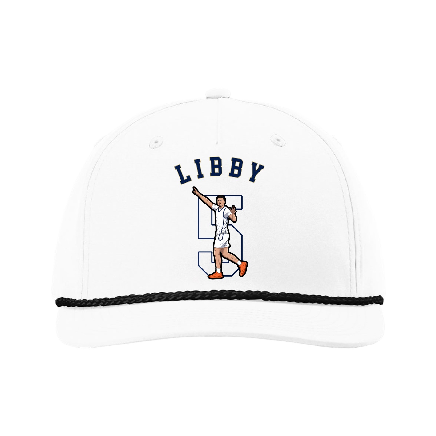 Five-Panel Classic Rope Cap — Shirsey Arch in White
