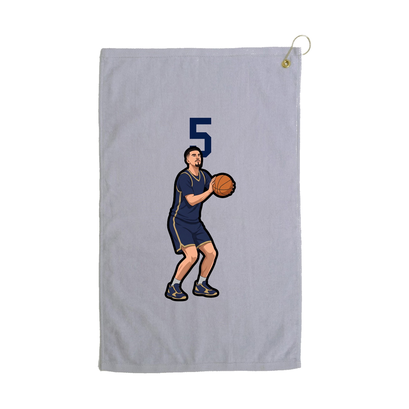 Golf Towel — Number Top in Grey