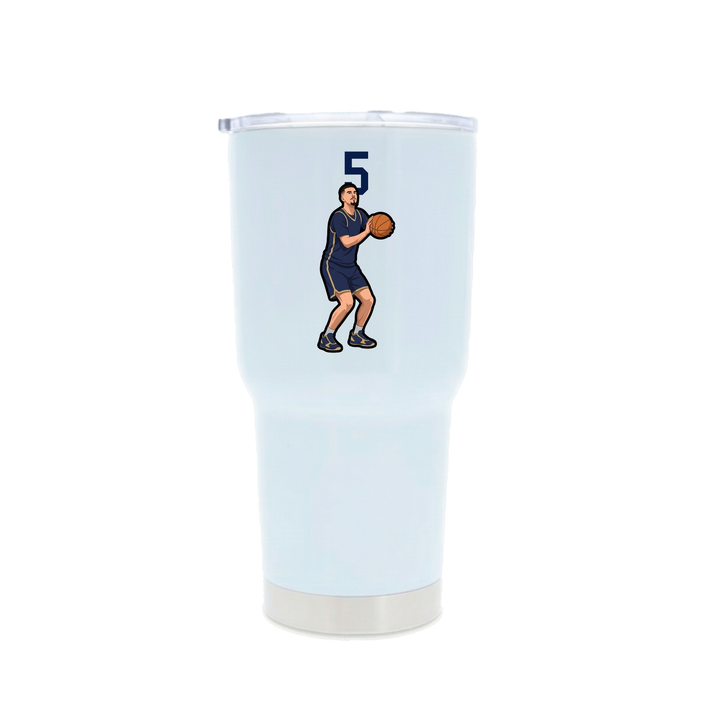 30oz Stainless Steel Tumbler — Number Top in White