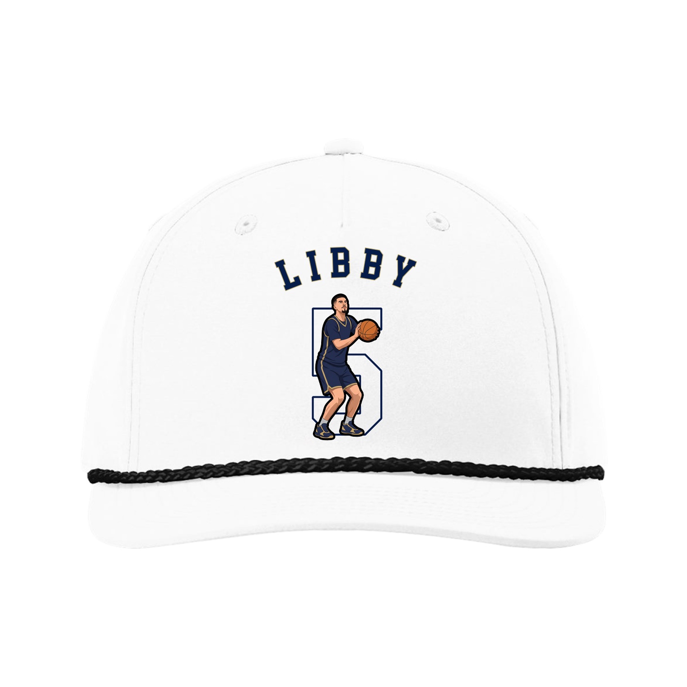 Five-Panel Classic Rope Cap — Shirsey Arch in White
