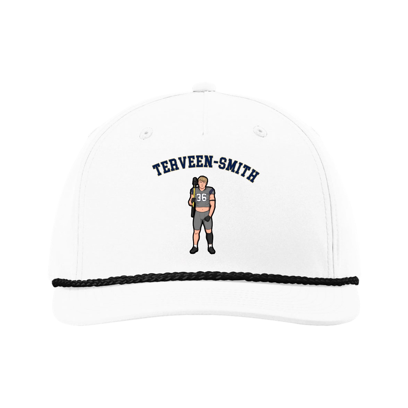 Five-Panel Classic Rope Cap — Shirsey Arch in White