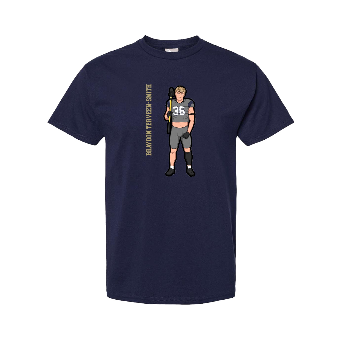 Tee — Name Vertical in Navy