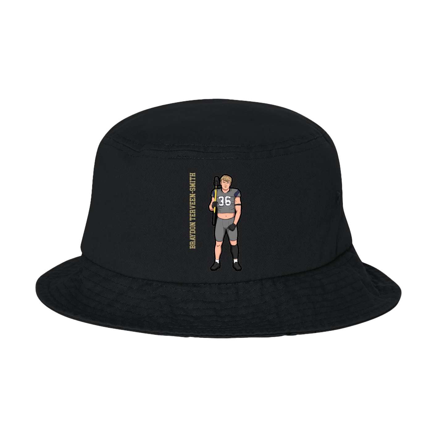 Bucket Cap — Name Vertical in Black