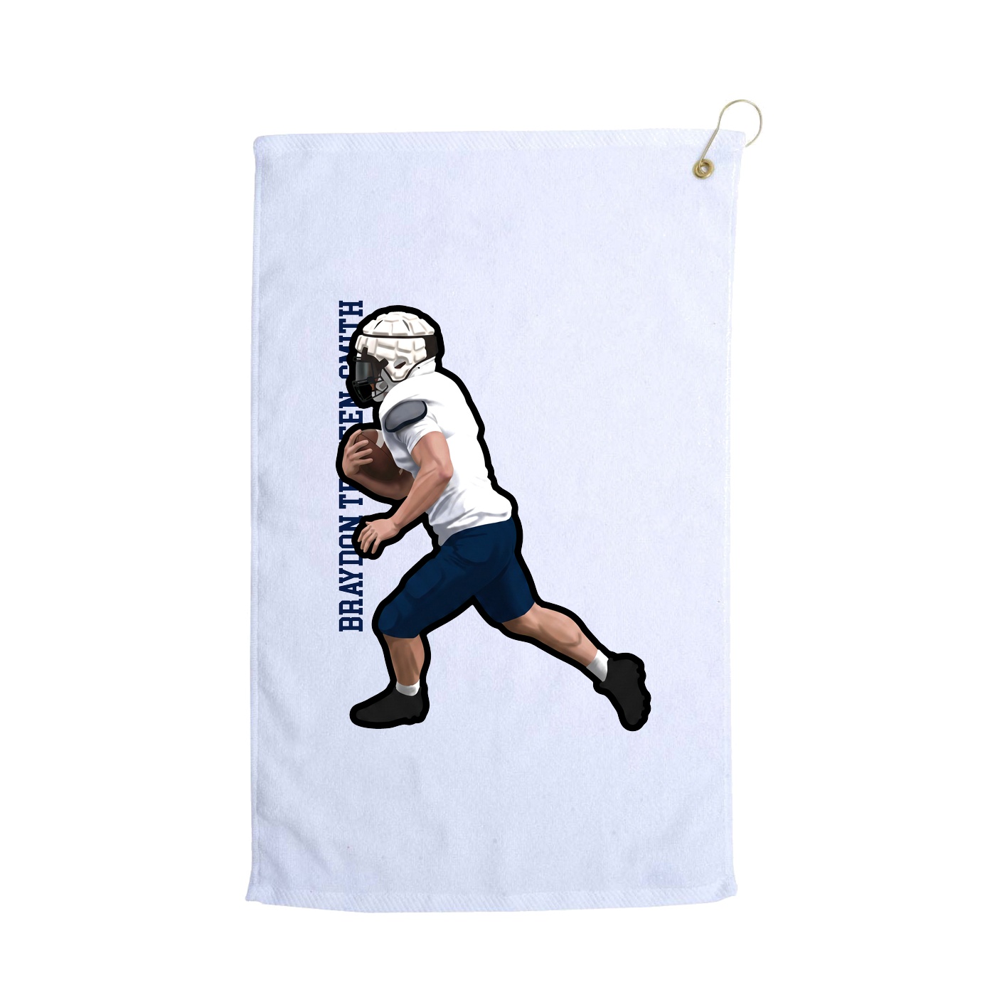 Golf Towel — Name Vertical in White