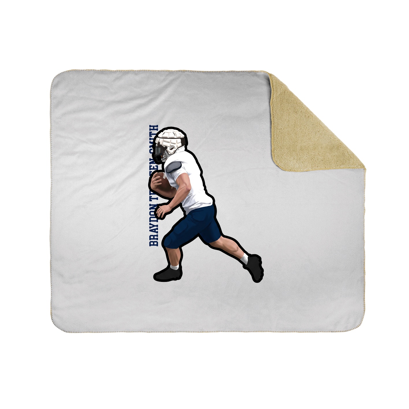 Throw Blanket — Name Vertical in White