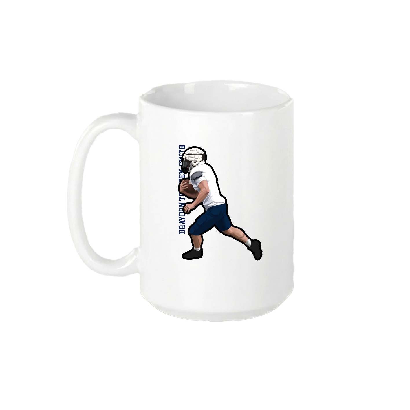 15oz Coffee Mug — Name Vertical in White