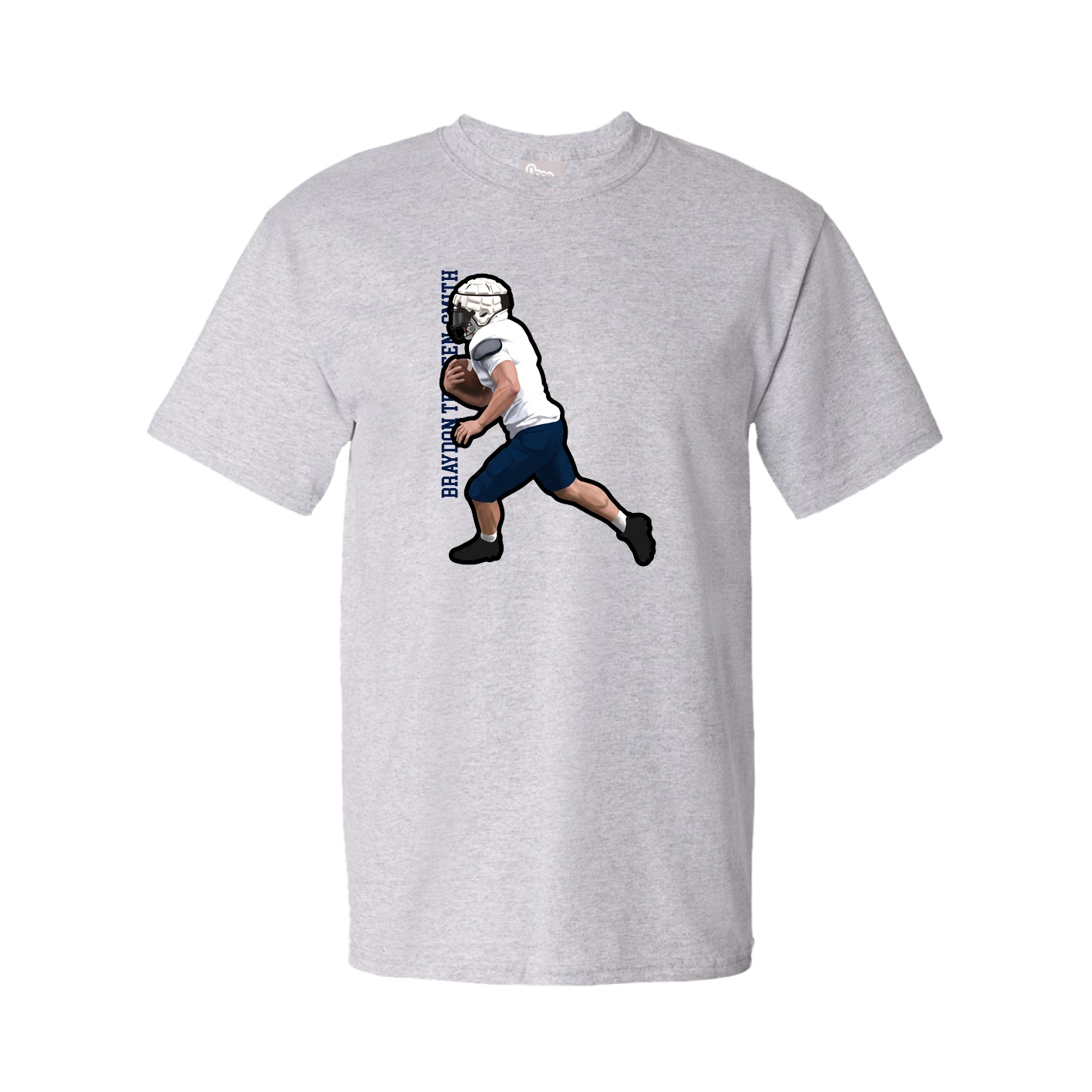 Youth Tee — Name Vertical in Grey