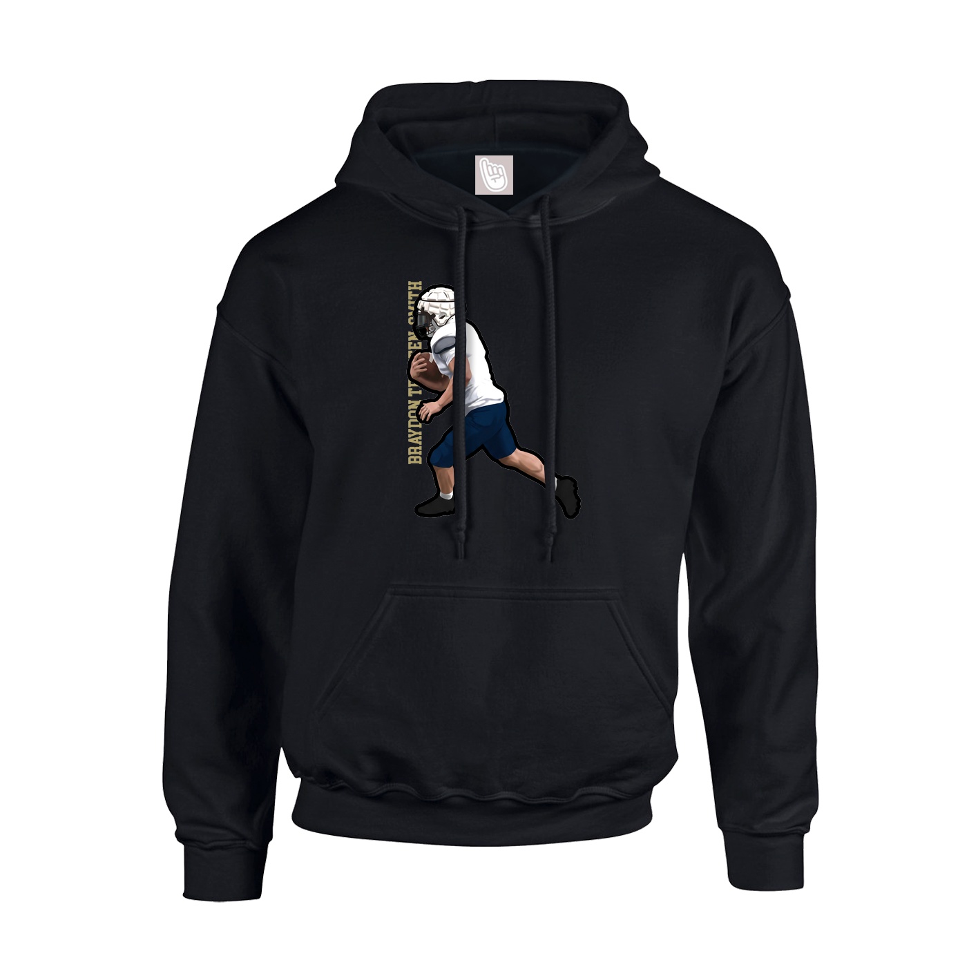 Hoodie — Name Vertical in Black