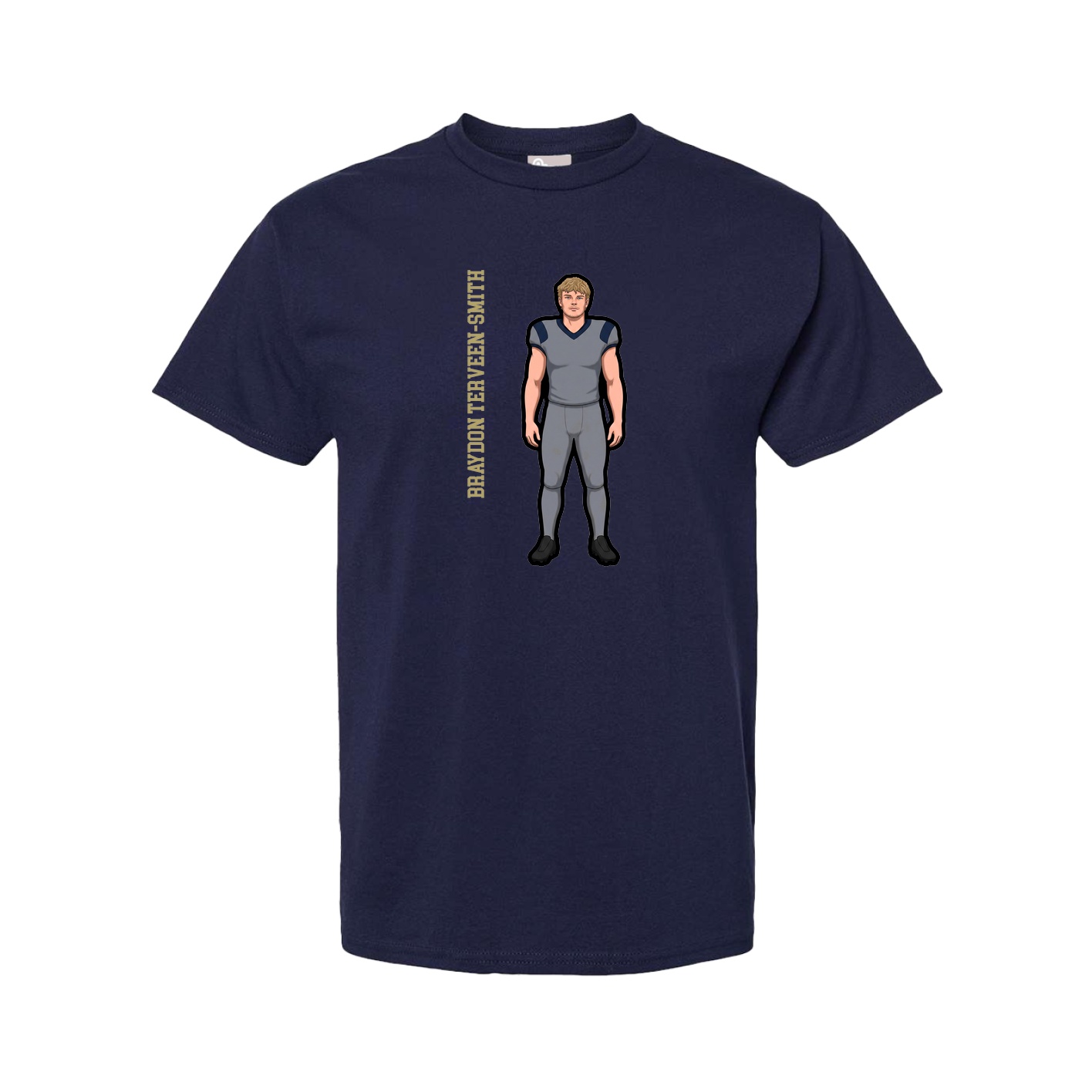 Youth Tee — Name Vertical in Navy