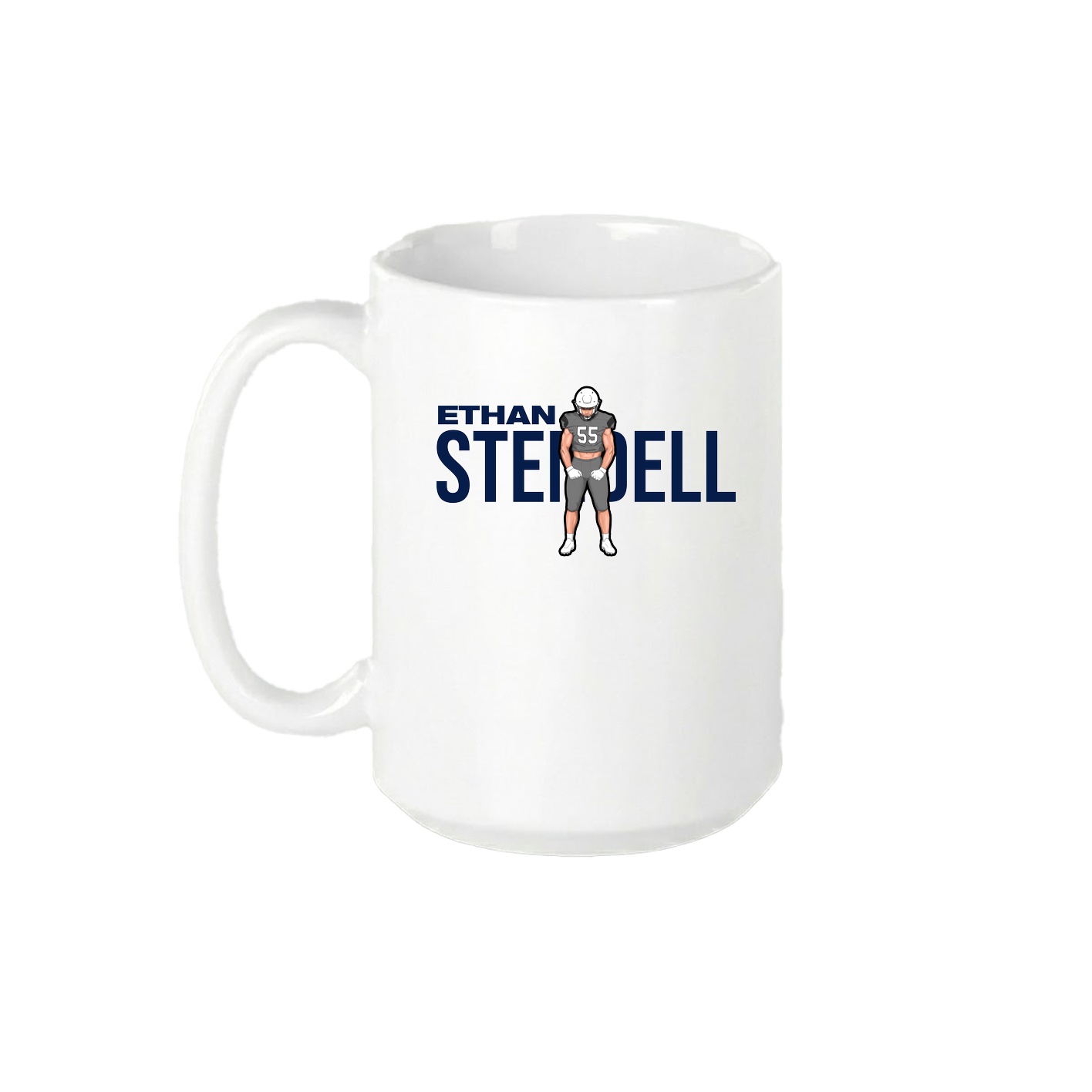 15oz Coffee Mug — Player Name in White