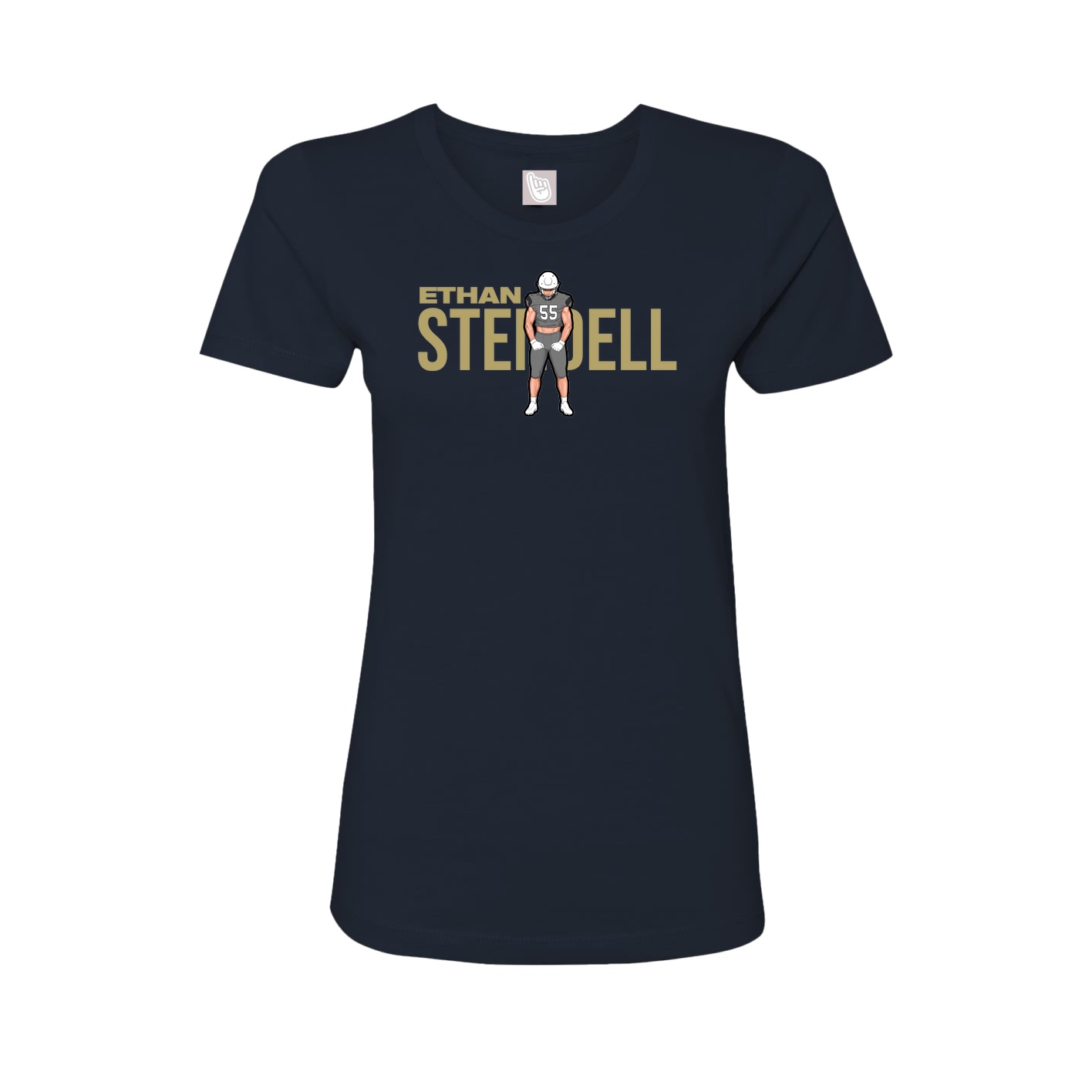 Fitted Women's Tee — Player Name in Navy